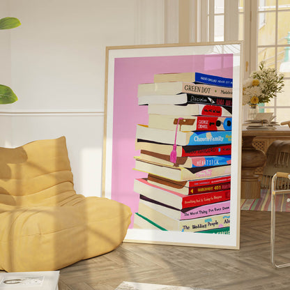 Book Stack Art Print