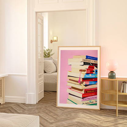 Book Stack Art Print