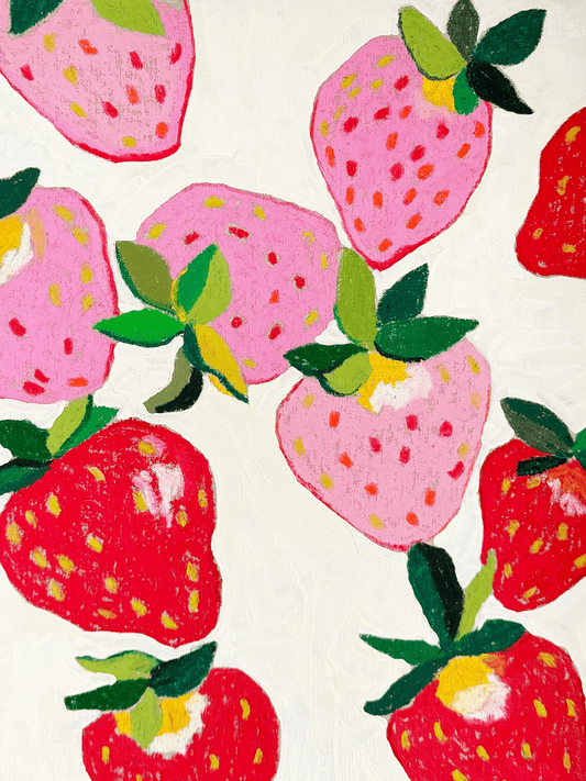 Strawberries On Cream Original Artwork