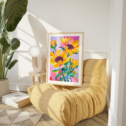 Sunflower Shenanigans Art Print
