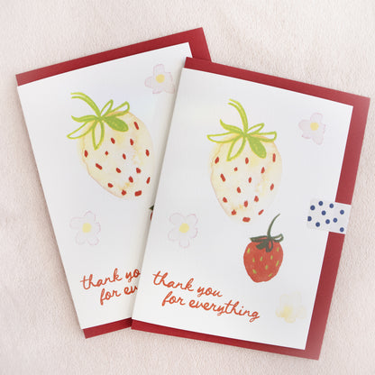 Thank you for everything - Strawberry Greeting Card