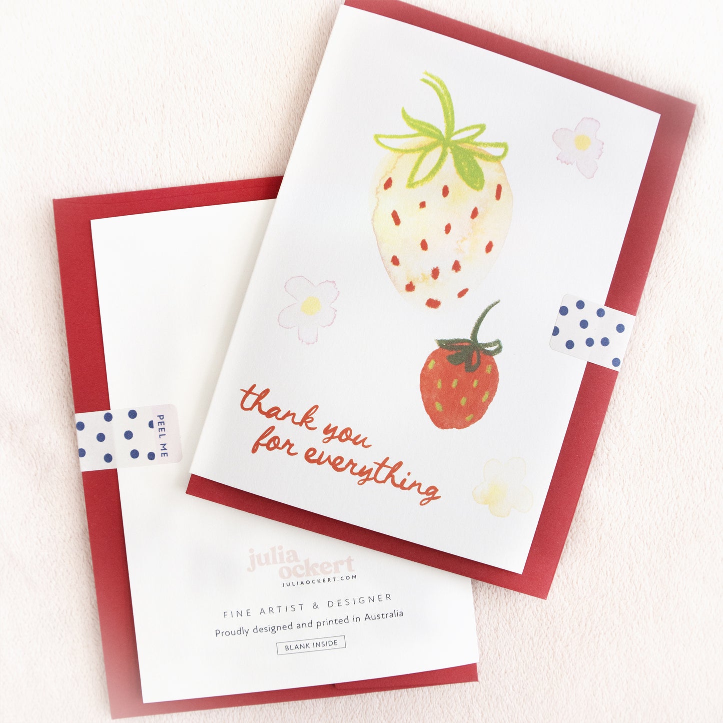 Thank you for everything - Strawberry Greeting Card