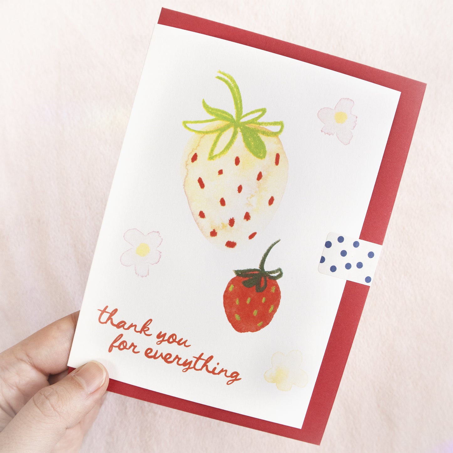 Thank you for everything - Strawberry Greeting Card