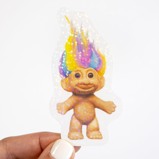 90s Rainbow Troll Doll Nostalgic Vinyl Sticker