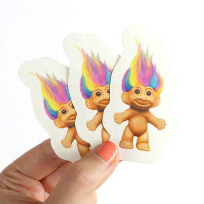 90s Rainbow Troll Doll Nostalgic Vinyl Sticker