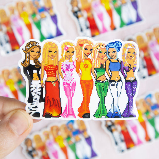 Y2K Nostalgic Dollz Glitter Sticker