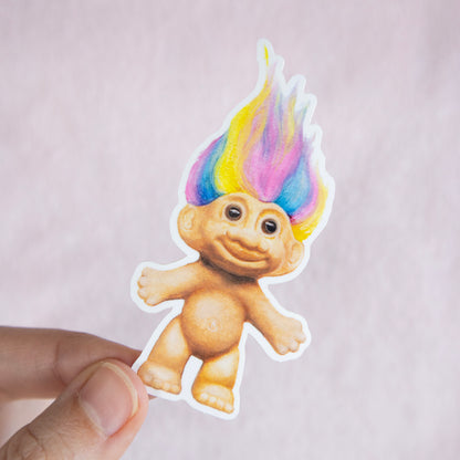 90s Rainbow Troll Doll Gloss Vinyl Sticker