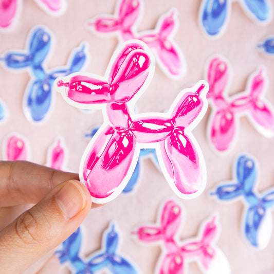 Balloon Dog (Pink) Gloss Vinyl Sticker