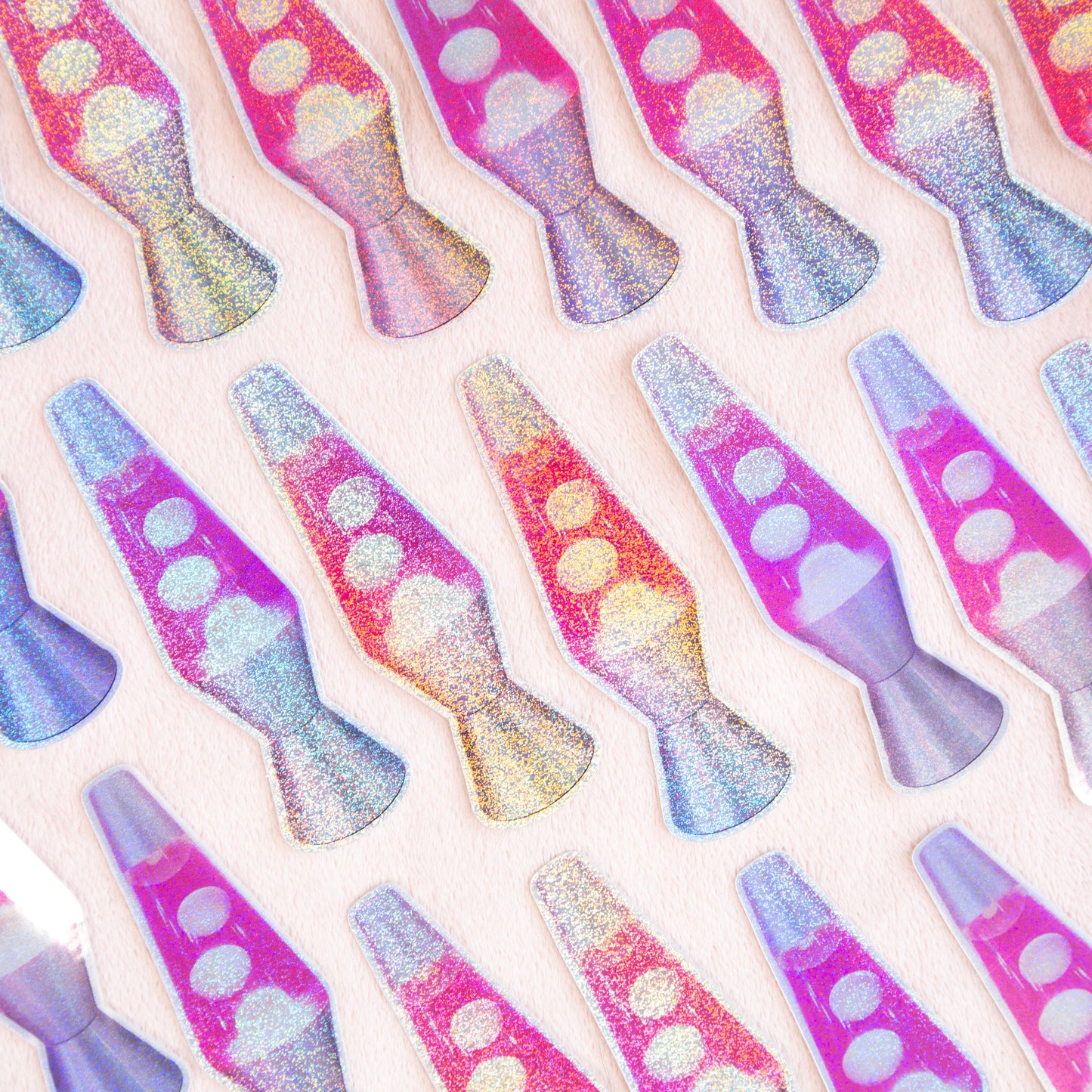 Pink Lava Lamp Glitter Sticker