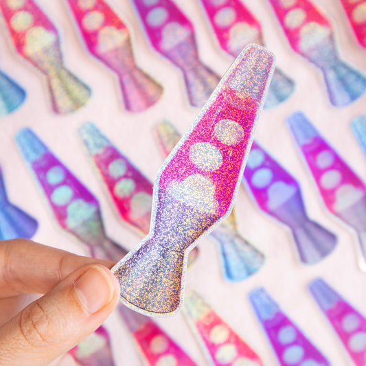 Pink Lava Lamp Glitter Sticker
