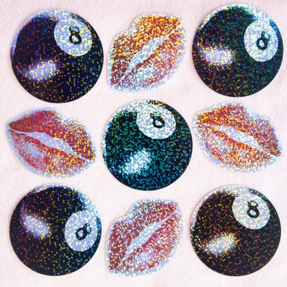 Lipstick Kiss / Bisou Glitter Sticker