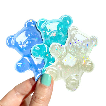 Glittery Gummy Bear Stickers (7 Colours)