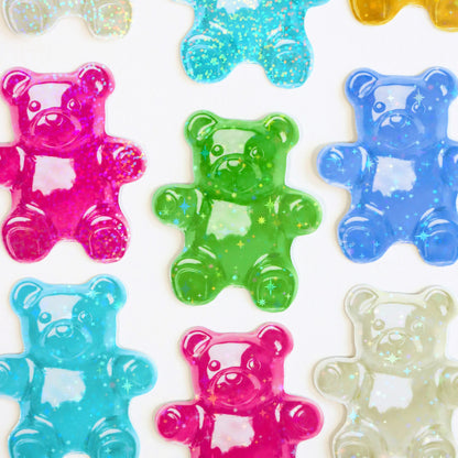 Glittery Gummy Bear Stickers (7 Colours)