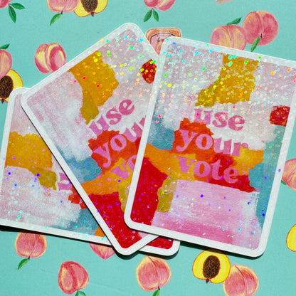 Use Your Vote Glitter Vinyl Sticker