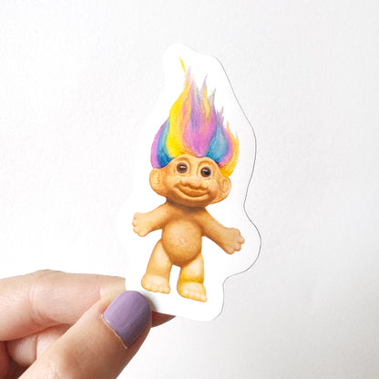 Rainbow Troll Doll Vinyl Sticker