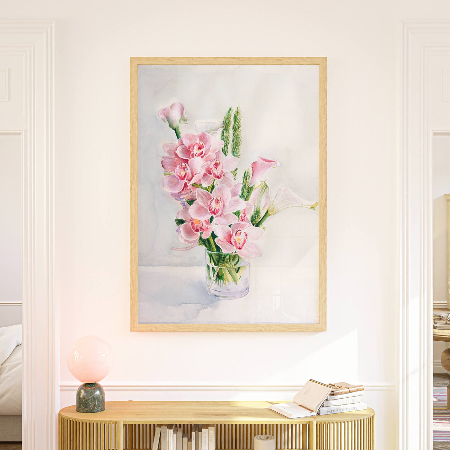 Orchids and Lilies Still Life Art Print