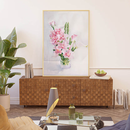 Orchids and Lilies Still Life Art Print