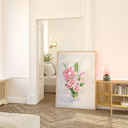 Orchids and Lilies Still Life Art Print