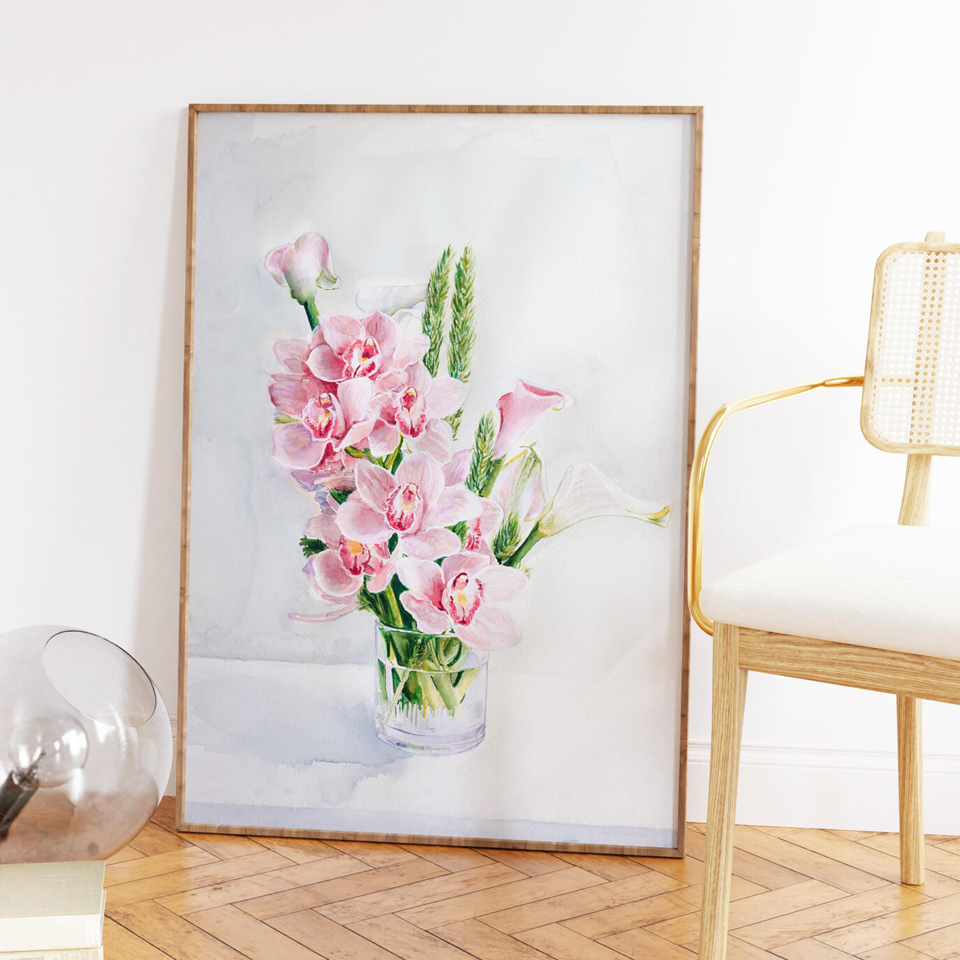 Orchids and Lilies Still Life Art Print