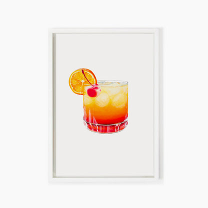 Tequila Sunrise Cocktail Art