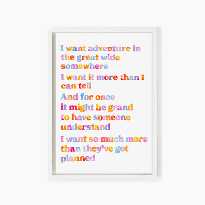 I Want Adventure (Belle Reprise Song) Print