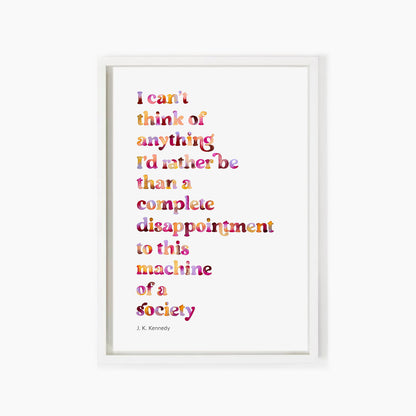 Machine of a Society Poem Print