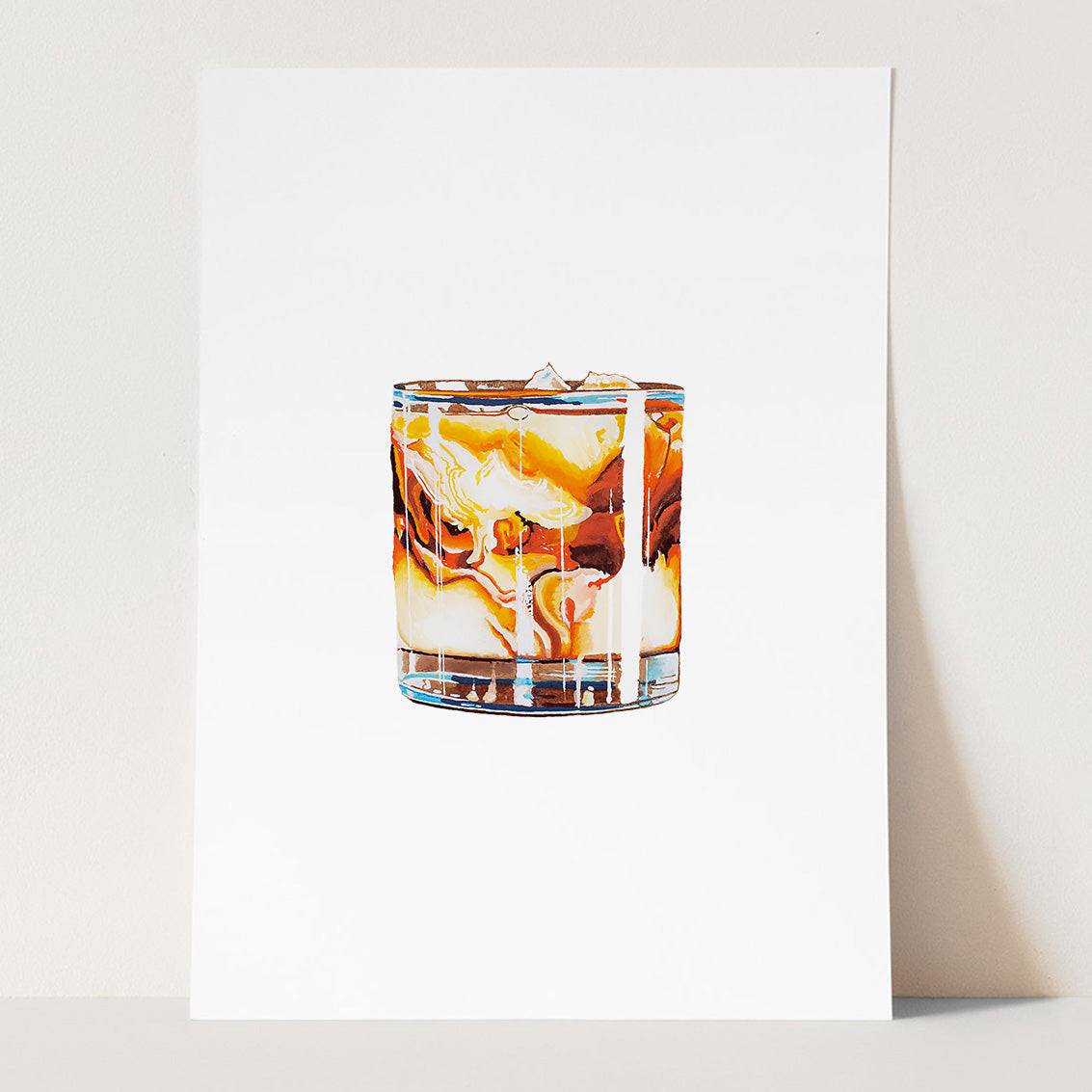 White Russian Cocktail Art Print | Giclées + Framed Prints