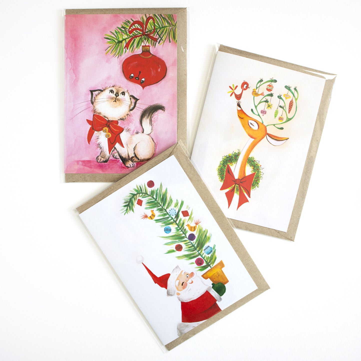 Retro Xmas Reindeer Greeting Card