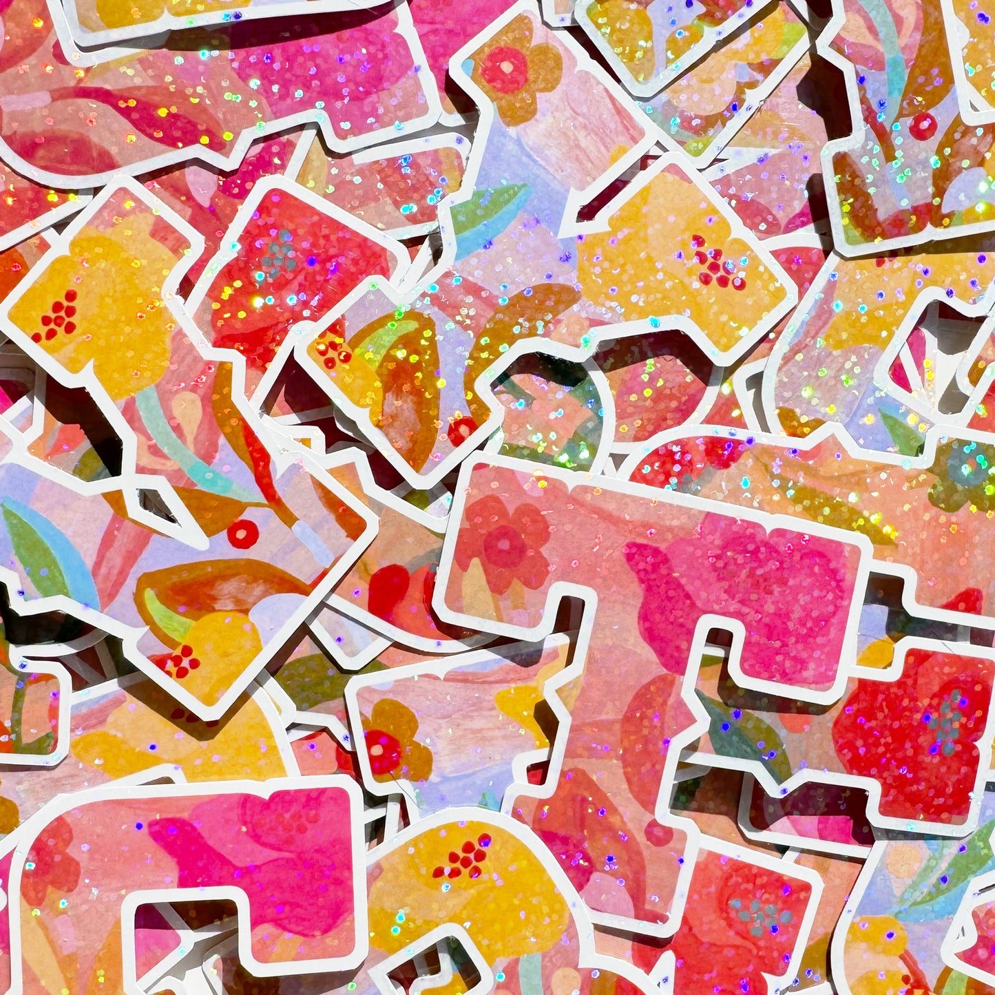 Red Alphabet Glitter Stickers