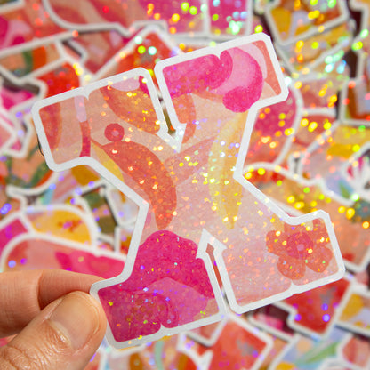 Pink Alphabet Glitter Stickers