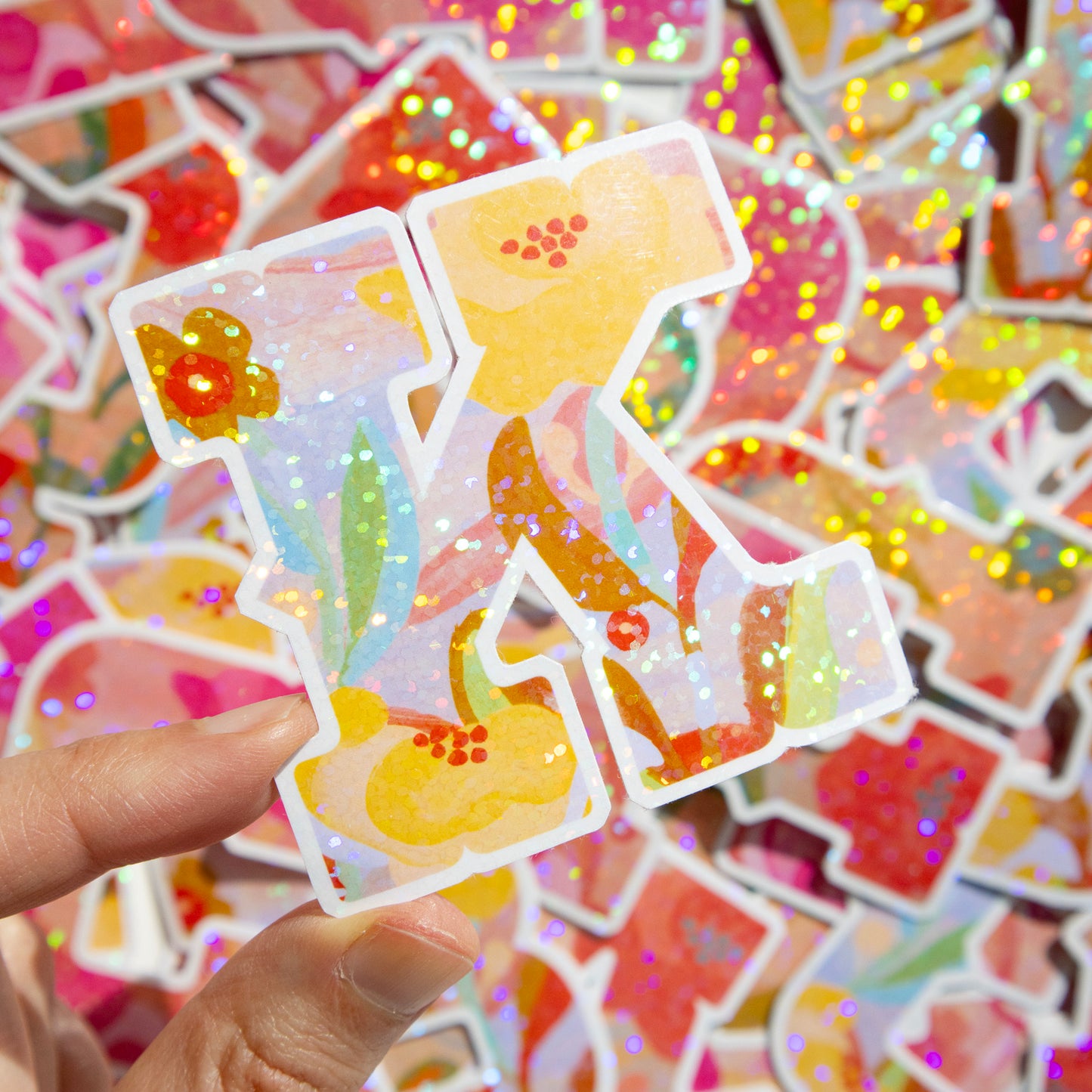 Yellow Alphabet Glitter Stickers