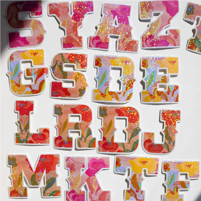 Red Alphabet Glitter Stickers