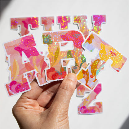 Pink Alphabet Glitter Stickers