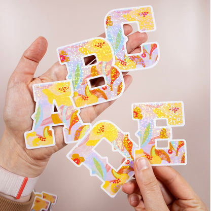 Yellow Alphabet Glitter Stickers