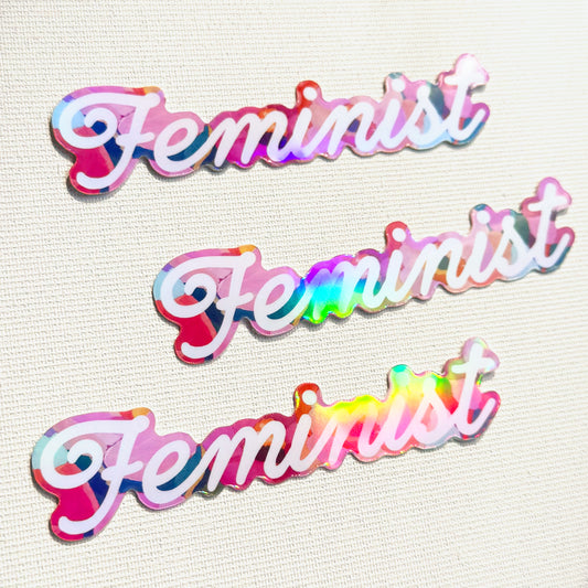 Holographic Feminist Vinyl Sticker