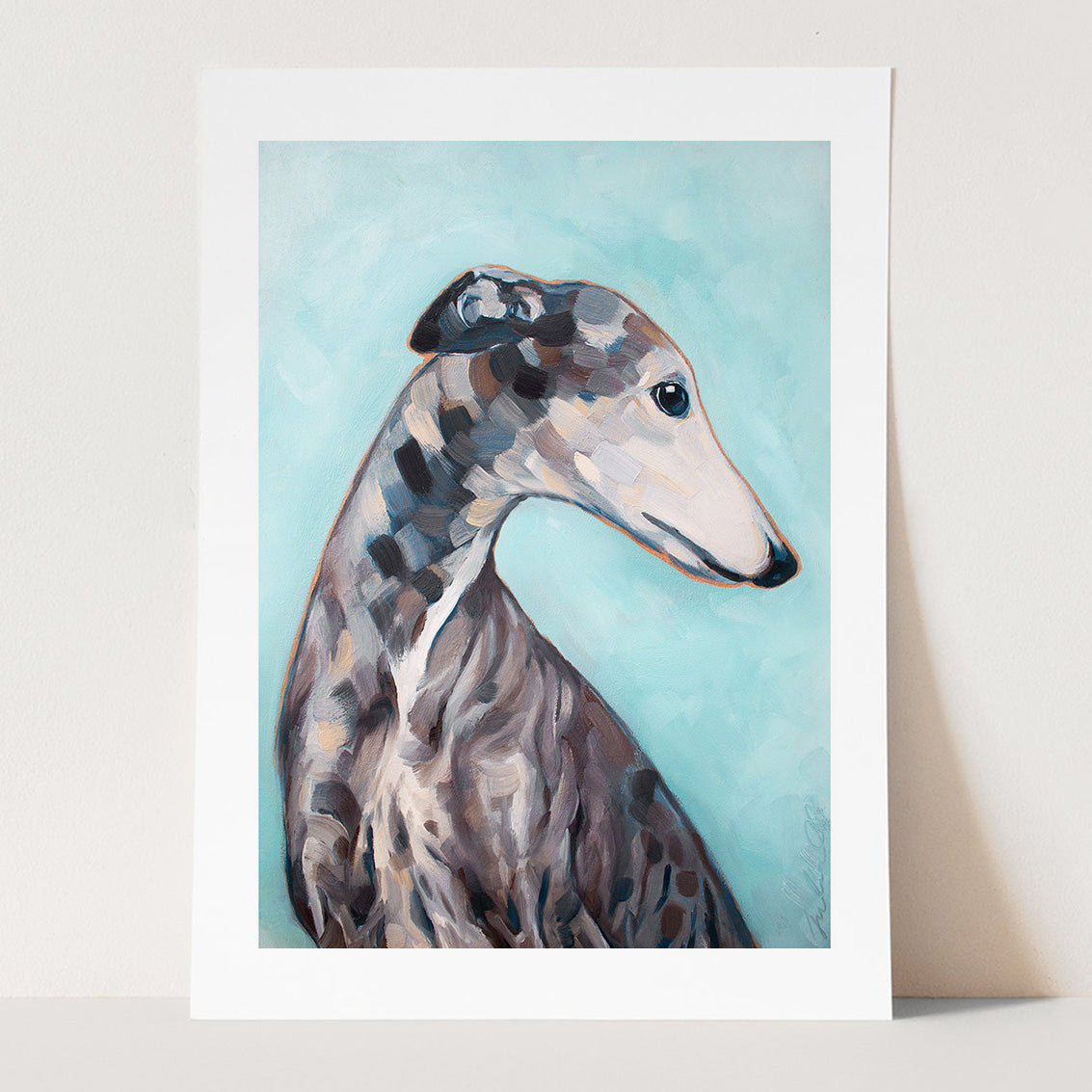 Greyhound selling Print- 'Dueling Greys'- Unframed 8