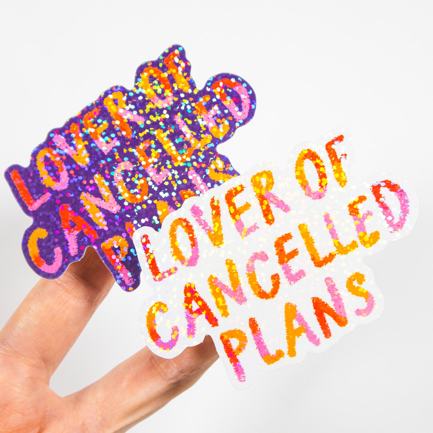 Lover of Cancelled Plans Glitter Stickers