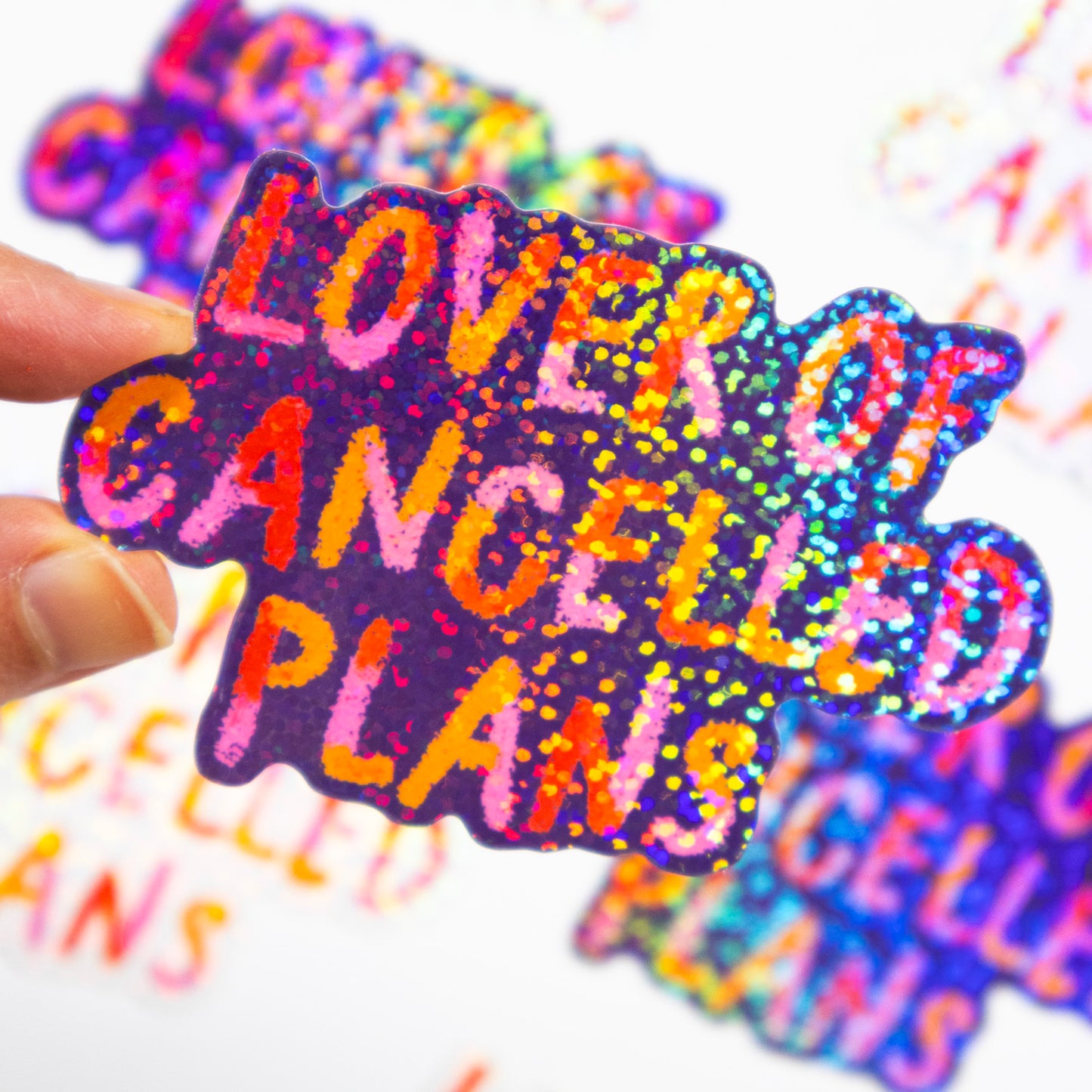 Lover of Cancelled Plans Glitter Stickers