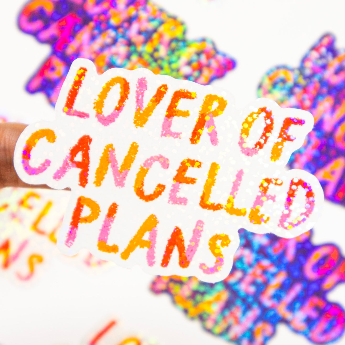 Lover of Cancelled Plans Glitter Stickers