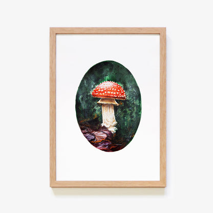 Mushroom / Toadstool Watercolour 'Amanita Muscaria'