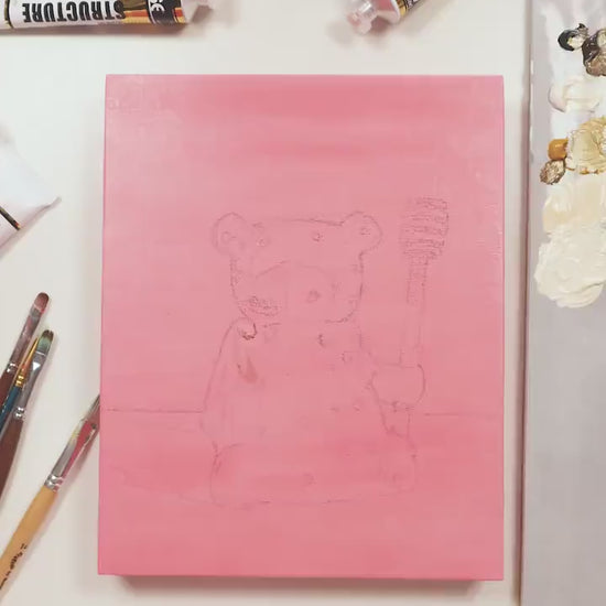 Honey Bear Art Print | Cute Still Life Painting | Original Painting | Kitchen / Bedroom Decor | Sweet Food Art Print