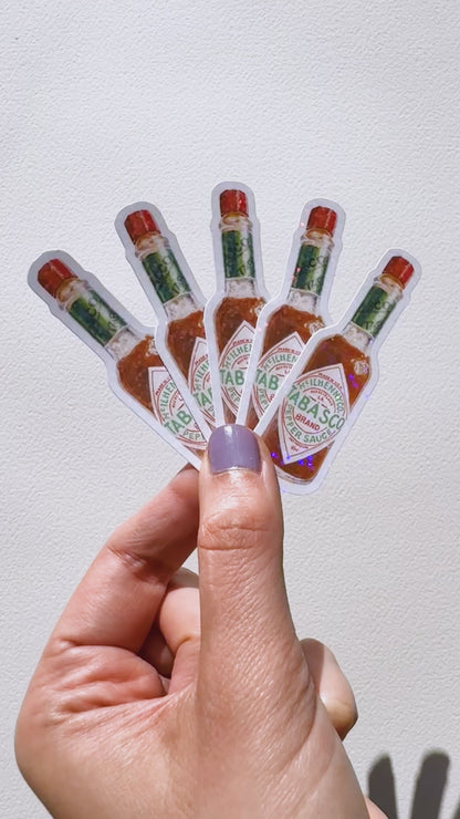 Tabasco Hot Sauce Glitter Vinyl Sticker