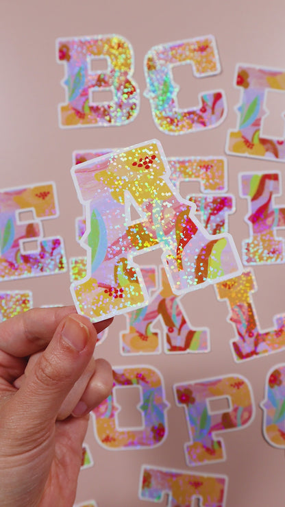 Yellow Alphabet Glitter Stickers