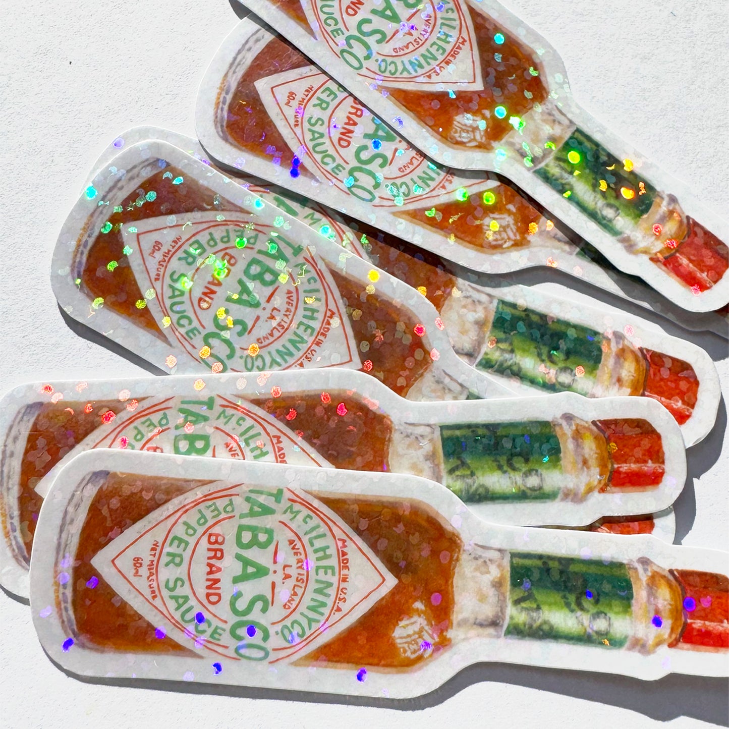 Tabasco Hot Sauce Glitter Vinyl Sticker