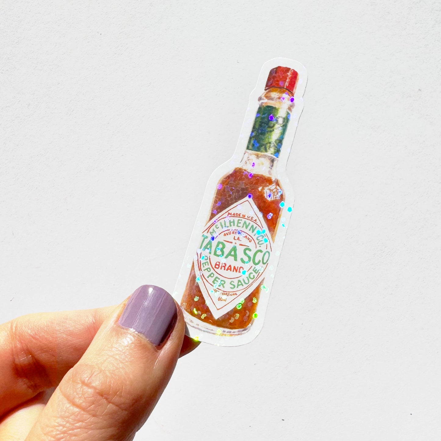 Tabasco Hot Sauce Glitter Vinyl Sticker