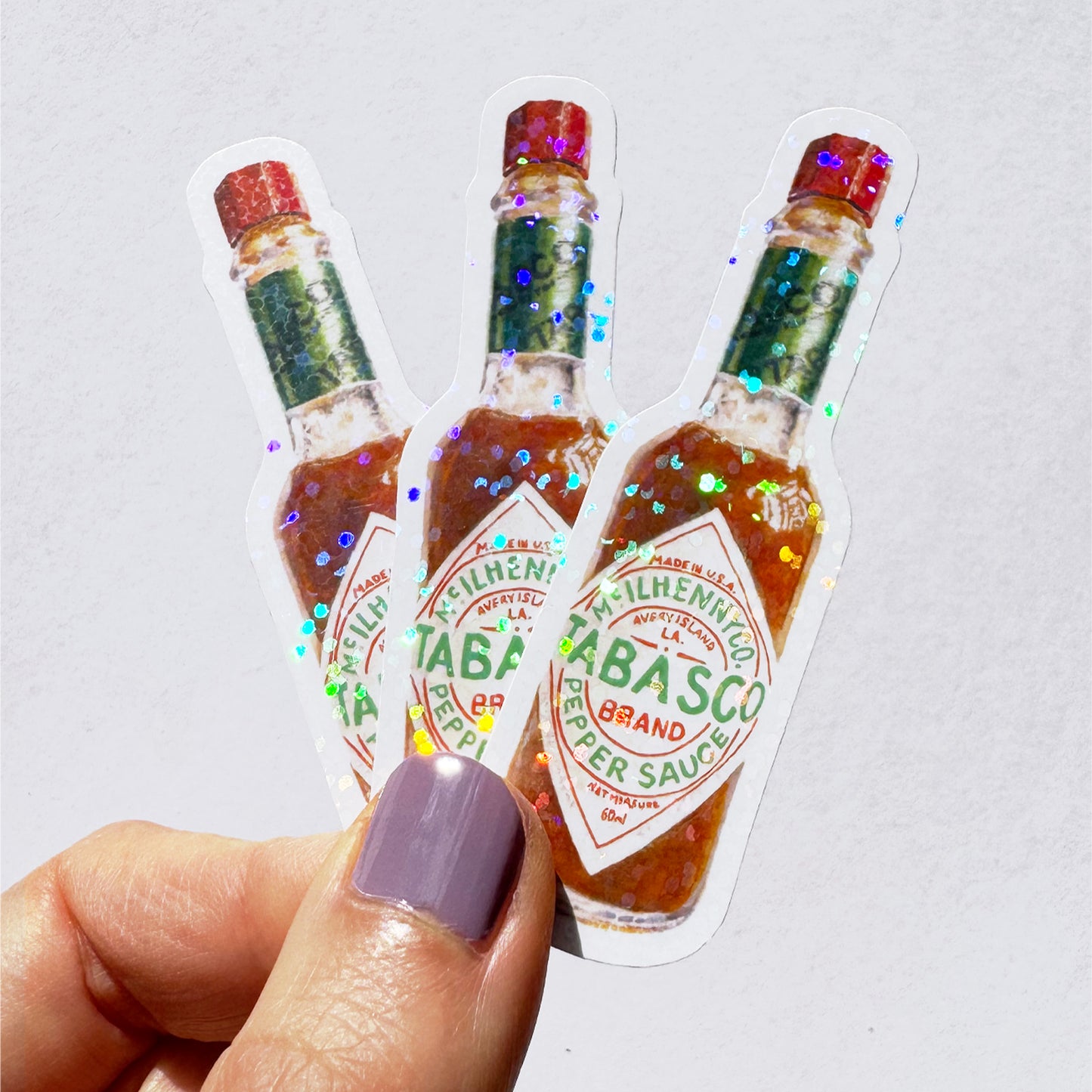 Tabasco Hot Sauce Glitter Vinyl Sticker