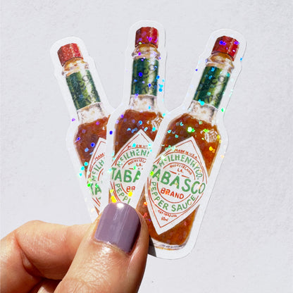 Tabasco Hot Sauce Glitter Vinyl Sticker