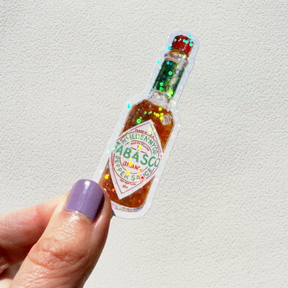 Tabasco Hot Sauce Glitter Vinyl Sticker