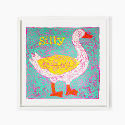 Silly Goose in Oil Pastel (Blue)
