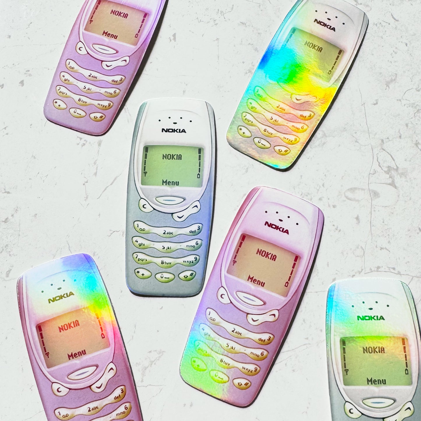 Y2K Nokia Phone Holo Sticker (2 Colours)
